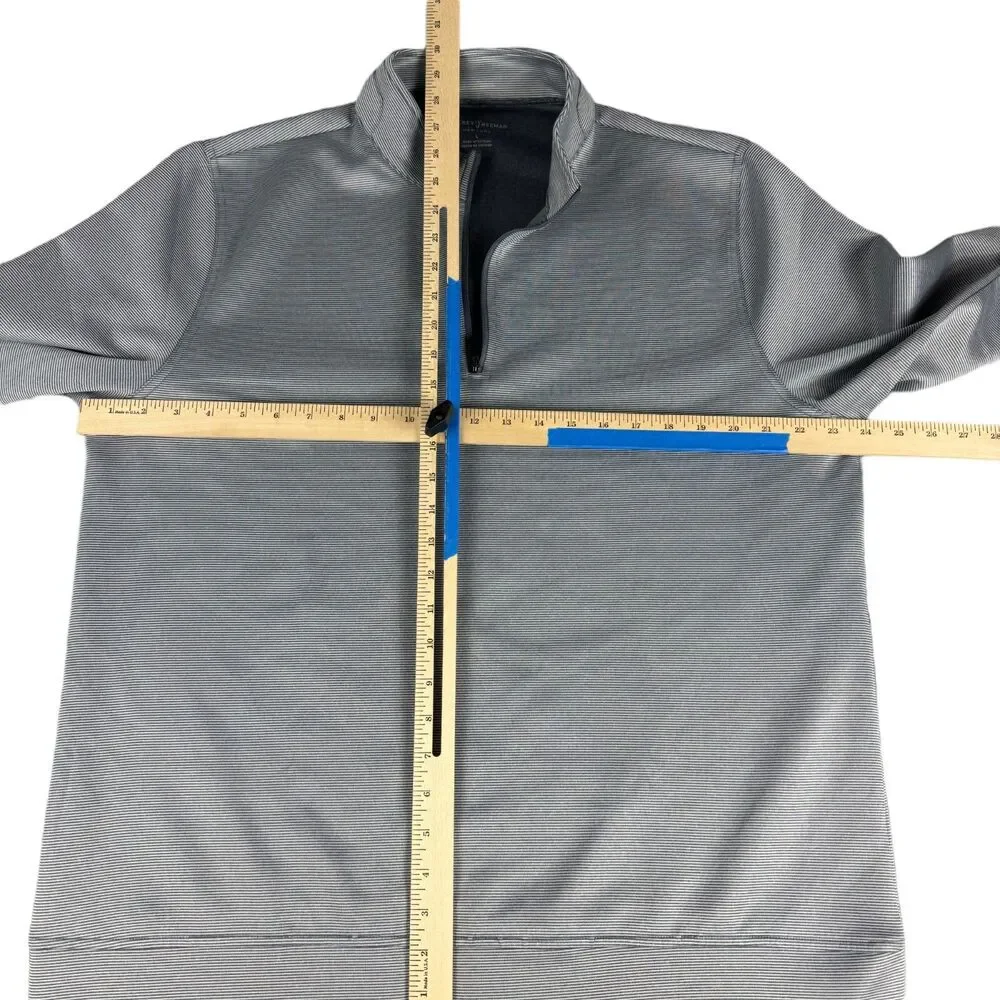 Hickey Freeman Pullover Men's Large Gray Long Sleeve 1/4 Zip Jacket Striped Golf